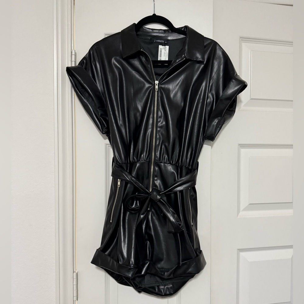 J. Robert’s faux leather romper. Medium. NWT